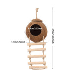 Maxbell Bird Coconut Hide with Ladder Birds Hut Bird Cage for Canary Lovebird Parrot