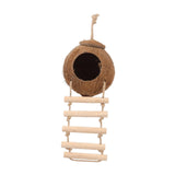 Maxbell Bird Coconut Hide with Ladder Birds Hut Bird Cage for Canary Lovebird Parrot