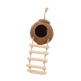 Maxbell Bird Coconut Hide with Ladder Birds Hut Bird Cage for Canary Lovebird Parrot
