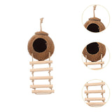 Maxbell Bird Coconut Hide with Ladder Birds Hut Bird Cage for Canary Lovebird Parrot
