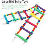 Maxbell 3Pcs Bird Swing Toys Hanging Wooden Ladder for Budgerigar Parakeet Cockatoos