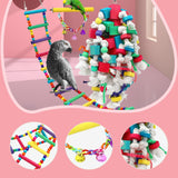 Maxbell 3Pcs Bird Swing Toys Hanging Wooden Ladder for Budgerigar Parakeet Cockatoos