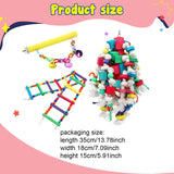 Maxbell 3Pcs Bird Swing Toys Hanging Wooden Ladder for Budgerigar Parakeet Cockatoos
