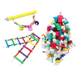 Maxbell 3Pcs Bird Swing Toys Hanging Wooden Ladder for Budgerigar Parakeet Cockatoos