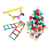 Maxbell 3Pcs Bird Swing Toys Hanging Wooden Ladder for Budgerigar Parakeet Cockatoos