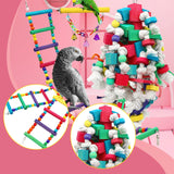 Maxbell 3Pcs Bird Swing Toys Hanging Wooden Ladder for Budgerigar Parakeet Cockatoos