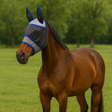 Maxbell Horse Fly Mask Sun Protect with Ears Face Protective Cover for Medium Horses