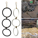 Maxbell Snake Climbing Enrichment Rings Habitat Reptile Tank Accessories Black