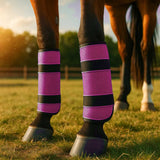 Maxbell 2Pcs Horse Fly Boots Large Breathable Fly Leggings for Jumping Sports Riding Pink