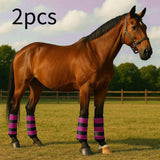 Maxbell 2Pcs Horse Fly Boots Large Breathable Fly Leggings for Jumping Sports Riding Pink