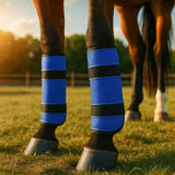 Maxbell 2Pcs Horse Fly Boots Large Breathable Fly Leggings for Jumping Sports Riding Blue