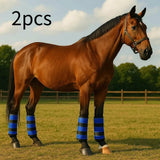 Maxbell 2Pcs Horse Fly Boots Large Breathable Fly Leggings for Jumping Sports Riding Blue