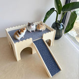 Maxbell Hamster House Sturdy Decor Guinea Pig House for Small Pet Guinea Pig Hamster Plate Thickness 7mm