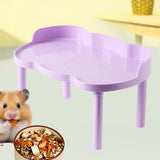 Maxbell Hamster Play Platform Sturdy Small Animals Platform for Food Bowl Small Pets Purple