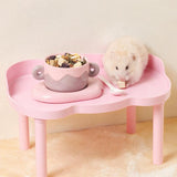 Maxbell Hamster Play Platform Sturdy Small Animals Platform for Food Bowl Small Pets Pink