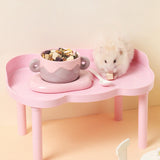 Maxbell Hamster Play Platform Sturdy Small Animals Platform for Food Bowl Small Pets Pink