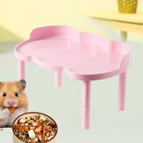 Maxbell Hamster Play Platform Sturdy Small Animals Platform for Food Bowl Small Pets Pink