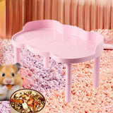 Maxbell Hamster Play Platform Sturdy Small Animals Platform for Food Bowl Small Pets Pink