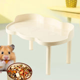 Maxbell Hamster Play Platform Sturdy Small Animals Platform for Food Bowl Small Pets White