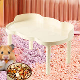 Maxbell Hamster Play Platform Sturdy Small Animals Platform for Food Bowl Small Pets White