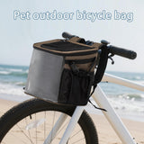 Maxbell Bike Pet Basket Carrier Foldable Bike Front Cat Bag for Small Medium Cat Dog Brown