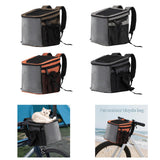 Maxbell Bike Pet Basket Carrier Foldable Bike Front Cat Bag for Small Medium Cat Dog Brown