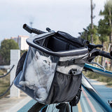 Maxbell Bike Pet Basket Carrier Foldable Bike Front Cat Bag for Small Medium Cat Dog Light Gray