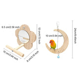 Maxbell Parakeet Wood Swing Versatile Wood Bird Swing Toy for Conures Finches Parrot S