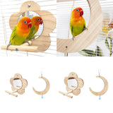 Maxbell Parakeet Wood Swing Versatile Wood Bird Swing Toy for Conures Finches Parrot S