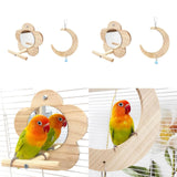 Maxbell Parakeet Wood Swing Versatile Wood Bird Swing Toy for Conures Finches Parrot S
