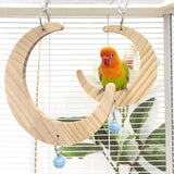 Maxbell Parakeet Wood Swing Versatile Wood Bird Swing Toy for Conures Finches Parrot S