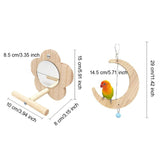 Maxbell Parakeet Wood Swing Versatile Wood Bird Swing Toy for Conures Finches Parrot L