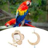 Maxbell Parakeet Wood Swing Versatile Wood Bird Swing Toy for Conures Finches Parrot L