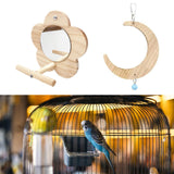 Maxbell Parakeet Wood Swing Versatile Wood Bird Swing Toy for Conures Finches Parrot L