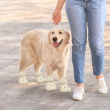 Maxbell 4 Pieces Dog Shoes EVA Anti Slip Dog Boots with Breathable Holes for Outdoor Size 4