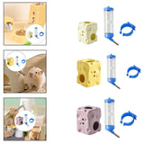 Maxbell Hamster Water Bottle with Ceramic Holder Accessory Smooth Surface Adjustable Beige