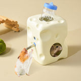 Maxbell Hamster Water Bottle with Ceramic Holder Accessory Smooth Surface Adjustable Beige