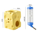 Maxbell Hamster Water Bottle with Ceramic Holder Accessory Smooth Surface Adjustable Yellow