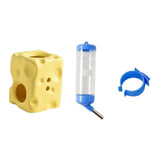Maxbell Hamster Water Bottle with Ceramic Holder Accessory Smooth Surface Adjustable Yellow