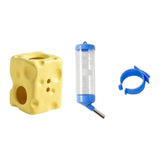 Maxbell Hamster Water Bottle with Ceramic Holder Accessory Smooth Surface Adjustable Yellow