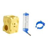 Maxbell Hamster Water Bottle with Ceramic Holder Accessory Smooth Surface Adjustable Yellow