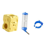Maxbell Hamster Water Bottle with Ceramic Holder Accessory Smooth Surface Adjustable Yellow