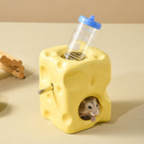 Maxbell Hamster Water Bottle with Ceramic Holder Accessory Smooth Surface Adjustable Yellow