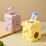 Maxbell Hamster Water Bottle with Ceramic Holder Accessory Smooth Surface Adjustable Yellow