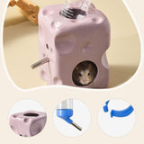 Maxbell Hamster Water Bottle with Ceramic Holder Accessory Smooth Surface Adjustable Purple