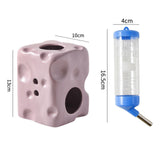 Maxbell Hamster Water Bottle with Ceramic Holder Accessory Smooth Surface Adjustable Purple
