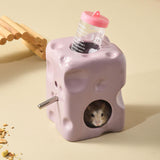 Maxbell Hamster Water Bottle with Ceramic Holder Accessory Smooth Surface Adjustable Purple