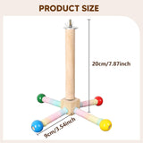Maxbell Bird Stand Perch Toy Wooden Exercise Wheel Parrot Toy for Conures Cockatiels
