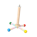 Maxbell Bird Stand Perch Toy Wooden Exercise Wheel Parrot Toy for Conures Cockatiels