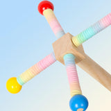 Maxbell Bird Stand Perch Toy Wooden Exercise Wheel Parrot Toy for Conures Cockatiels